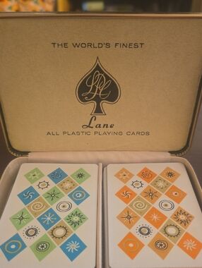 Vintage Style Orange & Blue Playing Cards - Brand Lane